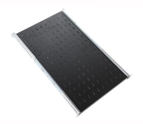 Полка ЦМО ТСВ-75-9005 перфорированная выдвижная с телескопическими направляющими глубина 750 мм черный