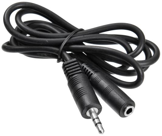 Кабель удлинительный 1.0м Buro 3.5 Jack (M) - 3.5 Jack (F) черный BAAC003-1