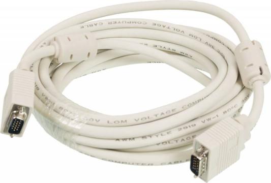 Кабель VGA 5м Ningbo CAB016S круглый серый