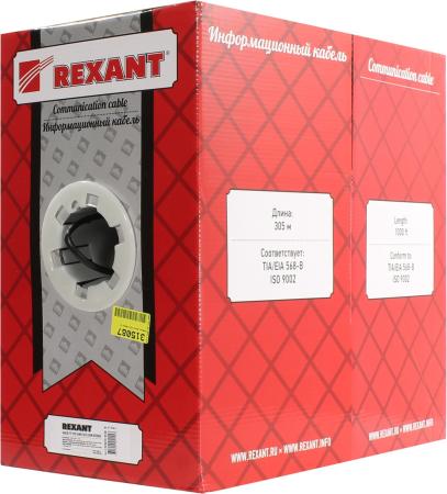 Кабель FTP outdoor 4 пары категория 5e REXANT одножильный медь 305 м черный