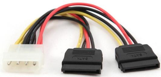 Cablexpert Кабель питания SATA CC-SATA-PSY-0.3M, 30см, molex 4pin/2x sata15pin, на 2 устр., пакет