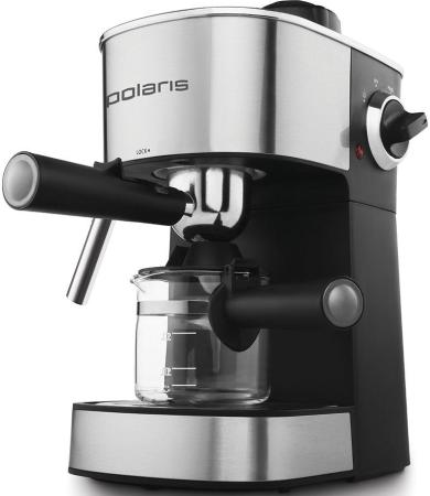 Кофеварка эспрессо Polaris PCM 4008AL 800Вт нержавеющая сталь/черный