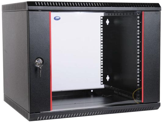 Шкаф настенный 9U ЦМО ШРН-Э-9.500-9005 600x520mm дверь стекло черный