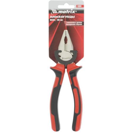 Плоскогубцы MATRIX 16904  nickel 180мм никелированные двухкомпонентные рукоятки