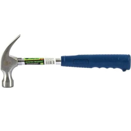 Молоток-гвоздодер,металлическая трубчатая обрезиненная рукоятка, вес 450гр., боек 27мм// Сибртех