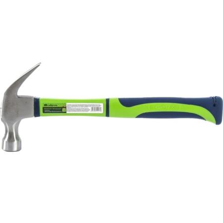 Молоток-гвоздодер,450г, с магнитом, фибергласовая обрезиненная рукоятка// Сибртех