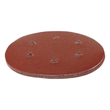 Круг абразивный на ворсовой подложке под "липучку", перфорированный, P 150, 150 мм, 5 шт.// Matrix