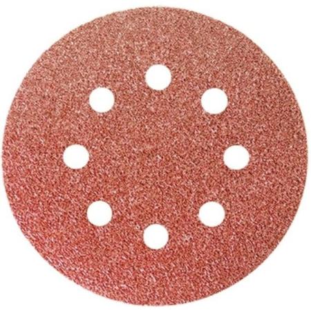 Круг абразивный на ворсовой подложке под "липучку", перфорированный, P 24, 125 мм, 5 шт.// Matrix