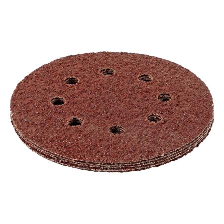 Круг абразивный на ворсовой подложке под "липучку", перфорированный, P 36, 125 мм, 5 шт.// Matrix