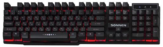 Клавиатура проводная Sonnen KB-7010 USB черный 512653