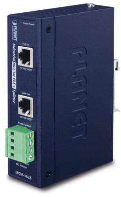 IP30, Industrial 802.3at High Power PoE  Splitter - 12V & 24V (-40 to 75 C)