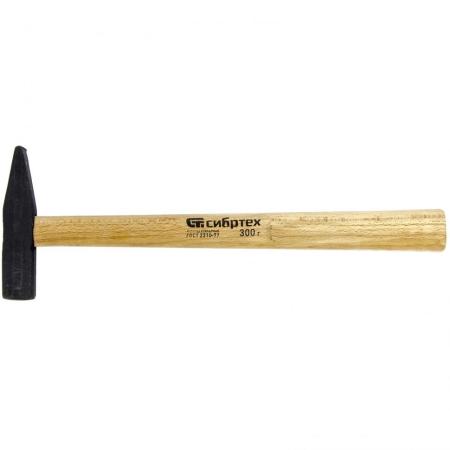 Молоток слесарный, 300 г, квадратный боек, деревянная рукоятка// Сибртех