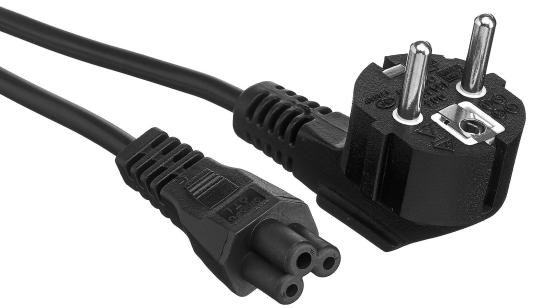 Exegate ES281010RUS Кабель питания ноутбуков ExeGate Special PC5-1,8S (Евровилка Schuko->С5) 3*0.75mm2, ССА, черный, 1.8м.