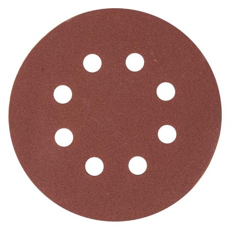 Круг абразивный на ворсовой подложке под "липучку", перфорированный, P 180, 125 мм, 5 шт.// Matrix