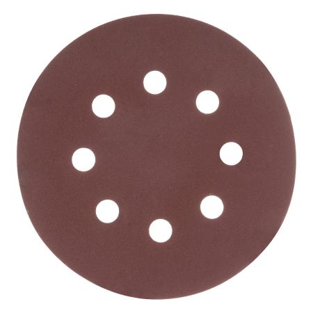 Круг абразивный на ворсовой подложке под "липучку", перфорированный, P 280, 125 мм, 5 шт.// Matrix