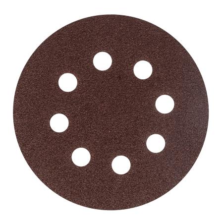 Круг абразивный на ворсовой подложке под "липучку", перфорированный, P 60, 125 мм, 5 шт.// Сибртех