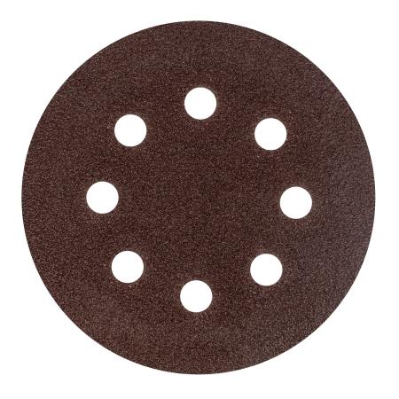 Круг абразивный на ворсовой подложке под "липучку", перфорированный, P 40, 125 мм, 5 шт.// Сибртех