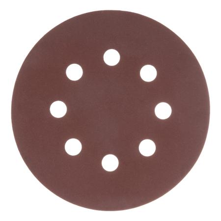 Круг абразивный на ворсовой подложке под "липучку", перфорированный, P 320, 125 мм, 5 шт.// Matrix