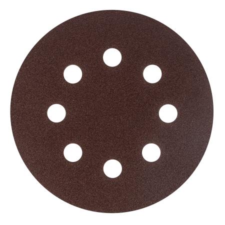 Круг абразивный на ворсовой подложке под "липучку", перфорированный, P 100, 125 мм, 5 шт.// Сибртех