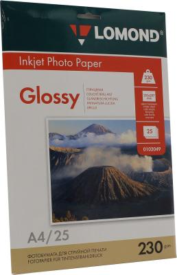 0102049  бумага LOMOND (A4, 230 гр, 25л) Photo глянцевая