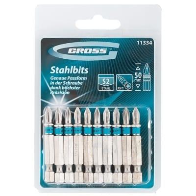 Набор бит GROSS 11334  ph1х50 сталь s2 10шт