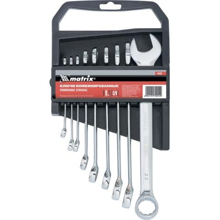 Набор комбинированных ключей MATRIX 15424 (6 - 22 мм)  9 шт.
