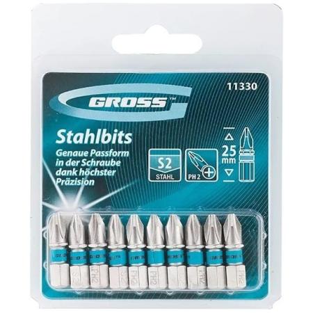 Набор бит GROSS 11330  ph2х25 сталь s2 10шт