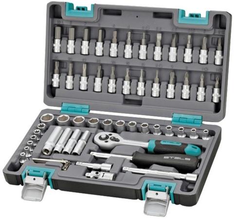 Набор инструментов STELS 14101  1/4 CrV пластиковый кейс 57 предм.
