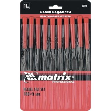 Набор надфилей MATRIX 15824  180х5мм 10шт пластиковые рукоятки