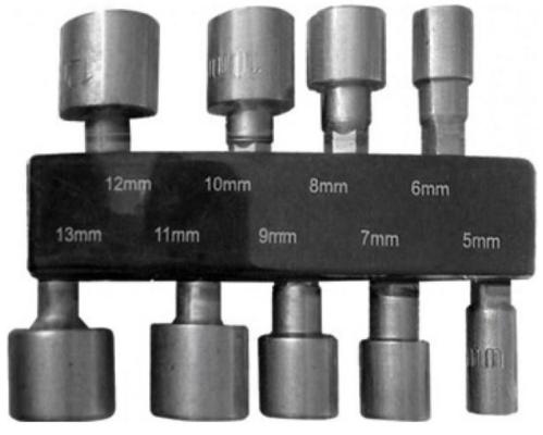 Набор головок FIT 57915  набор усиленных головок crv 9 шт ( 5 - 13 мм)