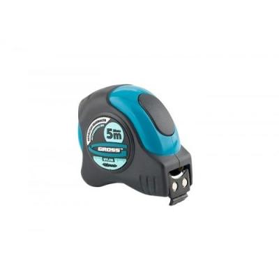 Рулетка GROSS 31113  schlagfest 5м x 25мм магн. обрез зацеп двухст. шкала нейлон покр. автомати
