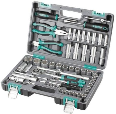 Набор инструментов STELS 14108  1/2 1/4 CrV пластиковый кейс  69 предм.