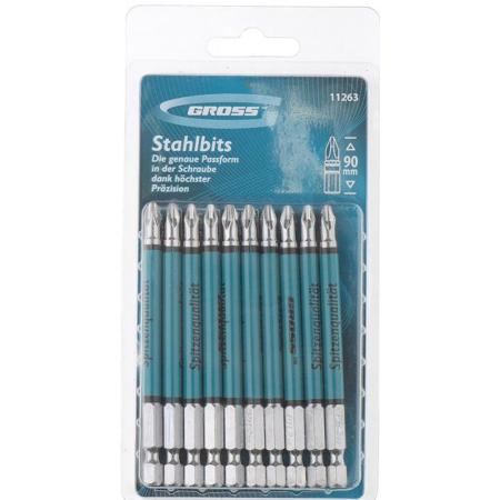 Набор бит GROSS 11263  ph2 х90 сталь s2 10шт