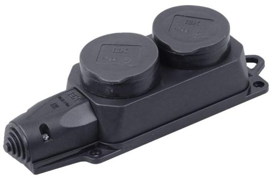 Розетка IEK ОМЕГА 16 А черный PKR62-016-2-K02