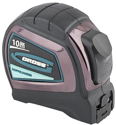 Рулетка GROSS 31126  doppelhaken 10м x 25мм двухсторонний зацеп нейлон двуст. шкала автоматич