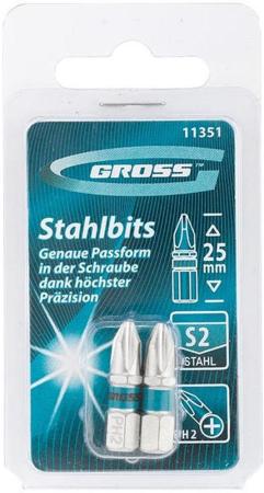 Набор бит GROSS 11351  ph2х25 сталь s2 2шт