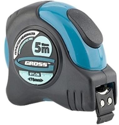 Рулетка GROSS 31112  schlagfest 5м x 19мм магн. обрез зацеп двухст. шкала нейлон покр. автомати