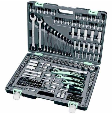 Набор инструментов STELS 14115  1/4 3/8 1/2 cr-v s2 усиленный кейс 216предм.