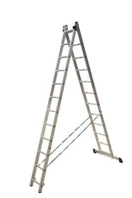 ЛЕСТНИЦА-СТРЕМЯНКА 2 СЕКЦИИ ПО  8 СТУПЕНЕЙ (1) "АЛЮМЕТ"