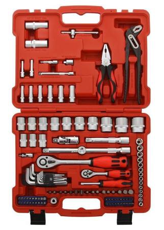 Набор слесарно-монтажный MATRIX 13587 с квадратами 1/4 1/2 и 5/16 117 предм. profi