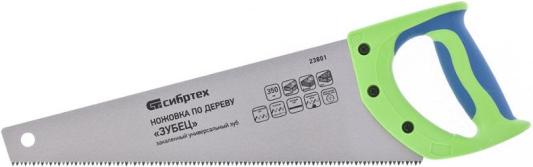 Ножовка СИБРТЕХ 23801  по дереву зубец 350мм 7-8 tpi зуб 2d калёный зуб 2-х компонентная рук.
