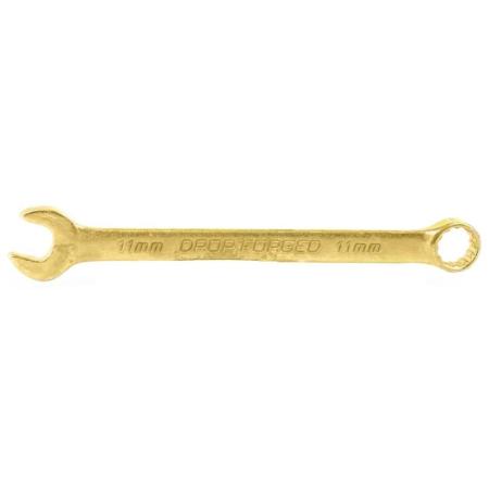 Ключ комбинированный, 11 мм, желтый цинк// Сибртех