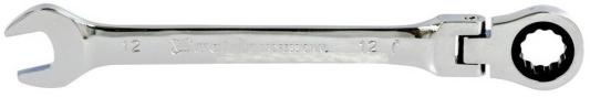 Ключ комбинированный трещоточный, 12мм, CrV, шарнирный, зерк.хром// Matrix