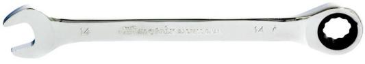 Ключ комбинированный трещоточный, 14мм, CrV, зеркальный хром// Matrix
