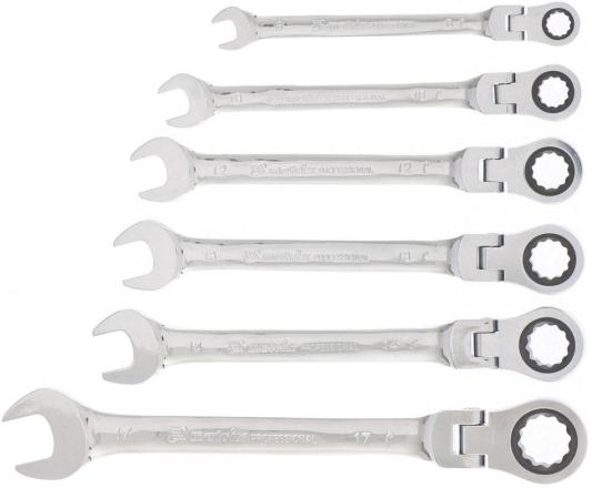 Набор ключей комбинированных, трещоточных шарнирных 6шт.// Matrix