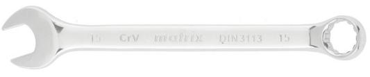 Ключ комбинированный, 15 мм, CrV, полированный хром// Matrix