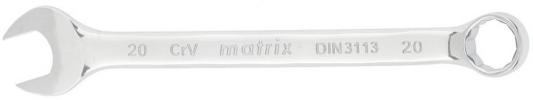 Ключ комбинированный, 20 мм, CrV, полированный хром// Matrix