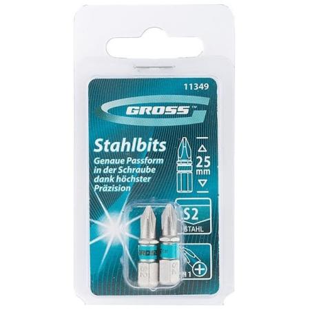 Набор бит PH1х25, сталь S2, 2шт. // Gross