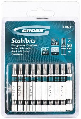 Набор бит TORX 25х50, сталь S2, 10 шт. // Gross