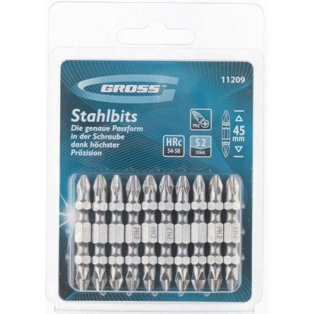 Набор бит двухстор., Ph2-Ph2х45мм, сталь S2, 10шт. // Gross
